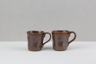 DRIFT 01 Handmade Ceramic Mug — Deep Iron Brown & Amber, 200 ml