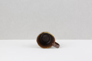 DRIFT 02 Handmade Ceramic Mug — Clay Brown & Olive Gold, 200 ml
