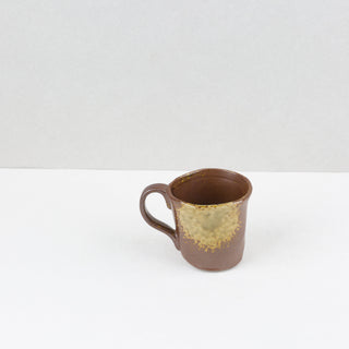 DRIFT 02 Handmade Ceramic Mug — Clay Brown & Olive Gold, 200 ml